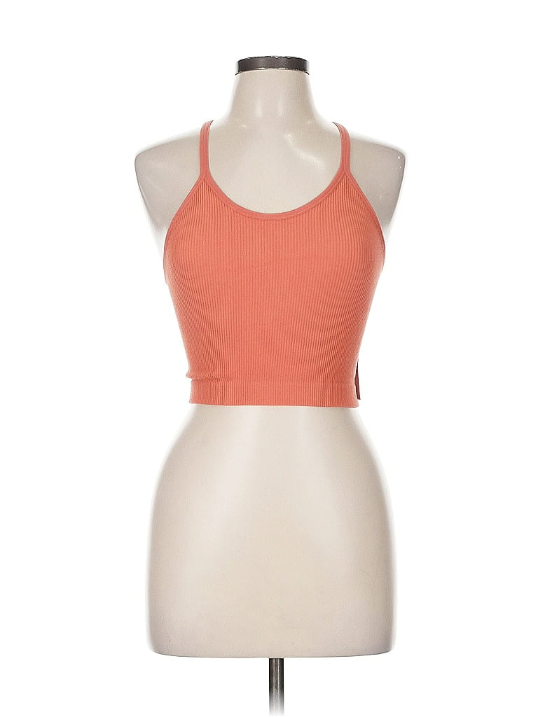 Click to view more detailed imagery on our partner's website Pre-owned Ododos Tank Top Orange Halter Neckline Tops
