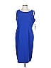 Le Suit Solid Blue Cocktail Dress Size 12 - photo 1