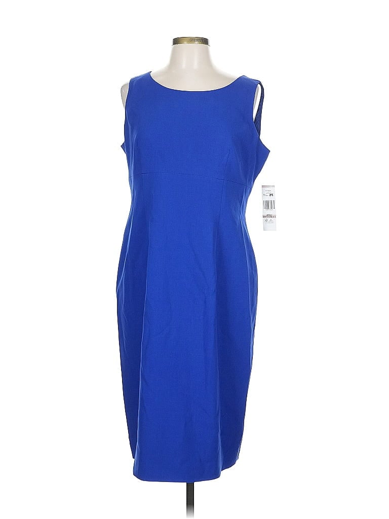 Le Suit Solid Blue Cocktail Dress Size 12 - photo 1