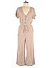 All in Favor Metallic Tan Jumpsuit Size M - photo 1