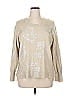 Cupio Floral Tan Pullover Sweater Size 1X - photo 1
