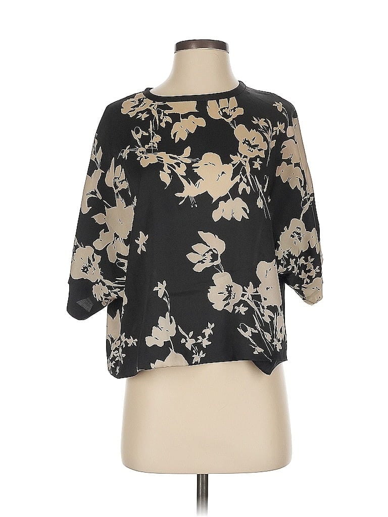 Pre-owned Mng Suit Short Sleeve Blouse In Black