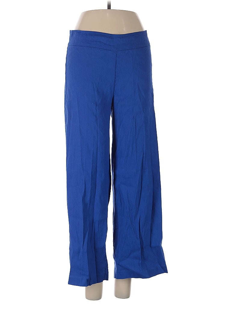 Pre-owned Avenue Montaigne Linen Pants In Blue
