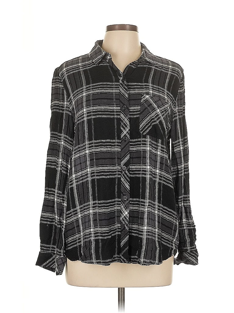 Click to view more detailed imagery on our partner's website Pre-owned Beachlunchlounge Long Sleeve Button Down Shirt In Black