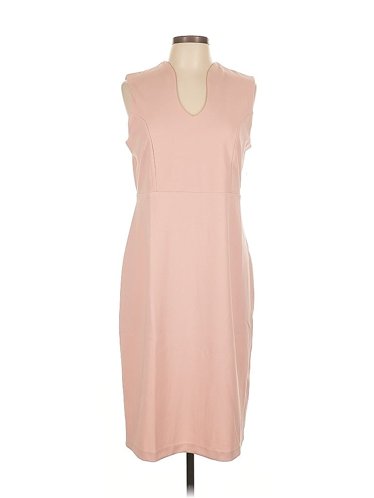 Nina Leonard Solid Tan Casual Dress Size L - photo 1