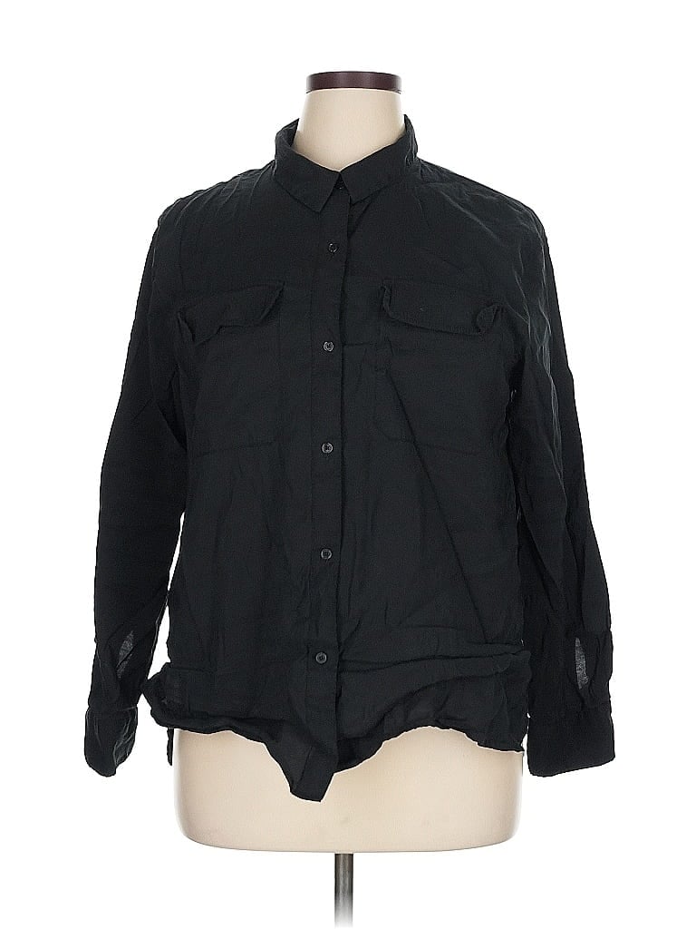Pre-owned Banana Republic Long Sleeve Button Down Shirt In Black