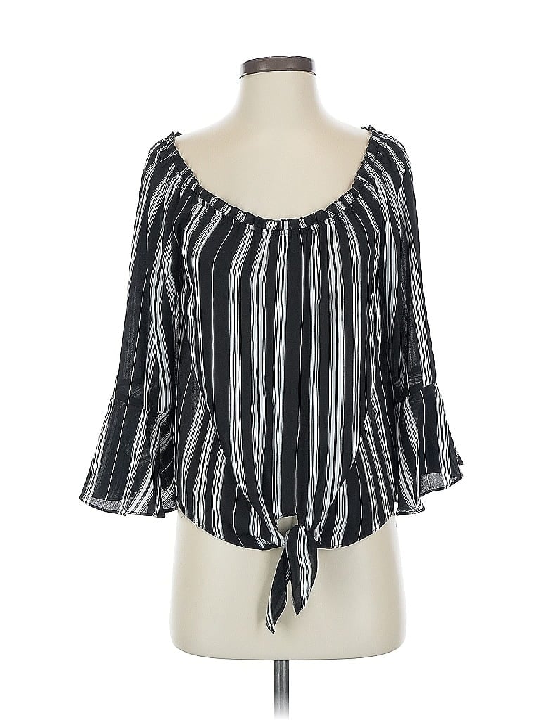 Click to view more detailed imagery on our partner's website Pre-owned Fortune + Ivy 3/4 Sleeve Blouse In Black