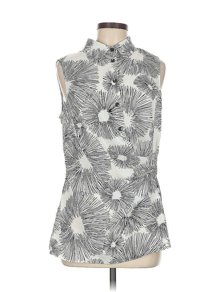 Pre-owned Cabi Sleeveless Blouse In Silver