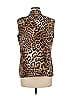 St. John Animal Print Brown Sleeveless Silk Top Size 6 - photo 2