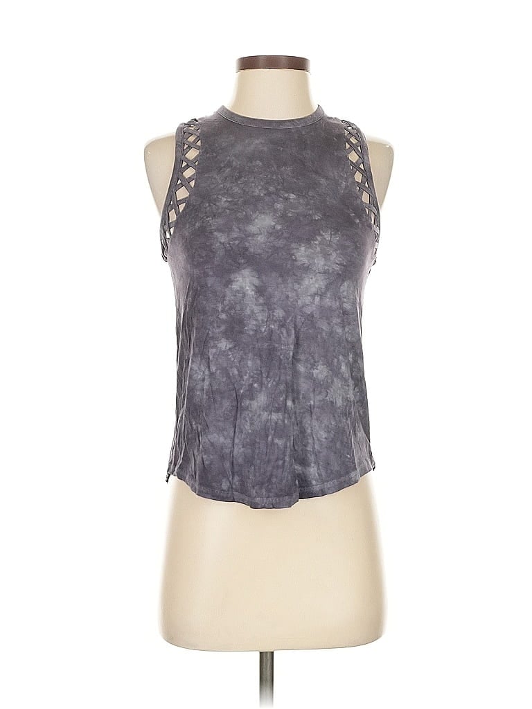 Click to view more detailed imagery on our partner's website Pre-owned American Eagle Outfitters Tank Top Gray Tie-dye Pattern Halter Neckline Tops