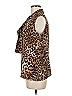 St. John Animal Print Brown Sleeveless Silk Top Size 6 - photo 4