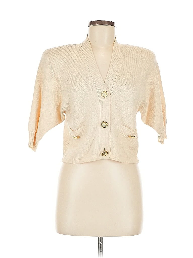 St. John Ivory Yellow Cardigan Size M - photo 1