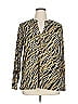 MICHAEL Michael Kors Print Gold Black Long Sleeve Blouse Size XL (estimated) - photo 1