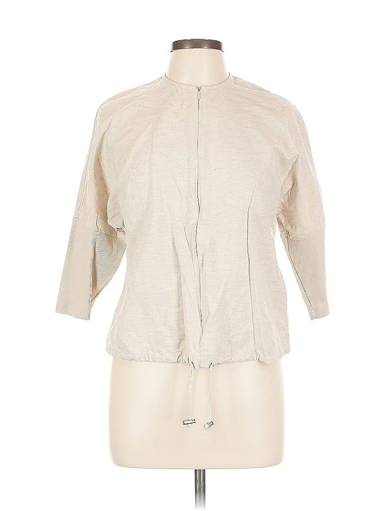 Pre-owned Coco 3/4 Sleeve Button Down Shirt In White