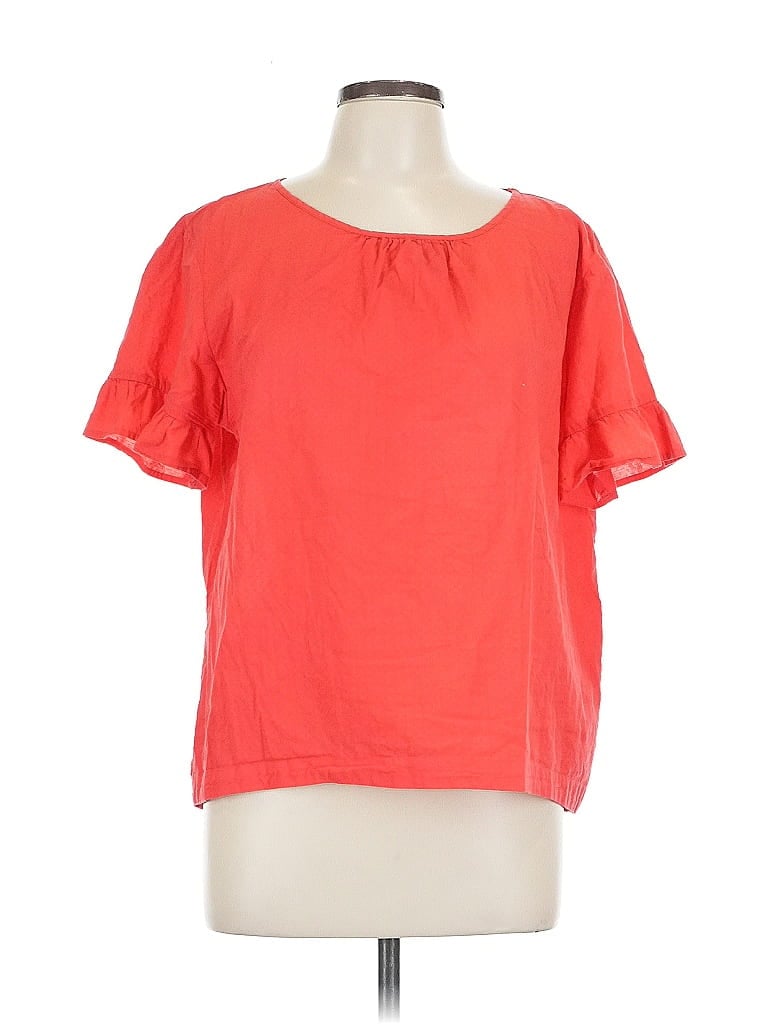 Click to view more detailed imagery on our partner's website Pre-owned Goodthreads Short Sleeve Blouse In Orange