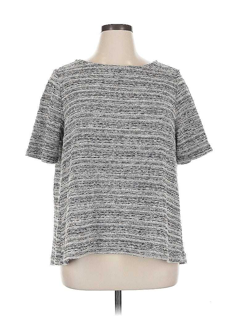 Pre-owned Ann Taylor Loft Outlet Short Sleeve T-shirt In Gray
