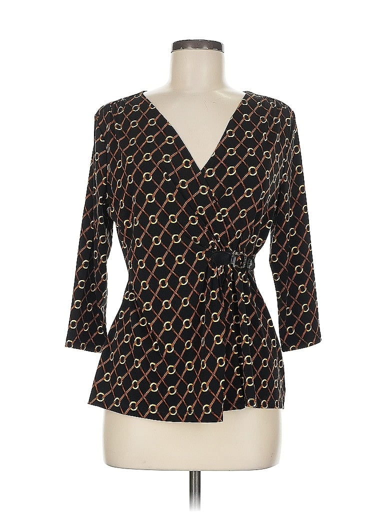 Click to view more detailed imagery on our partner's website Pre-owned Charter Club 3/4 Sleeve Blouse In Black