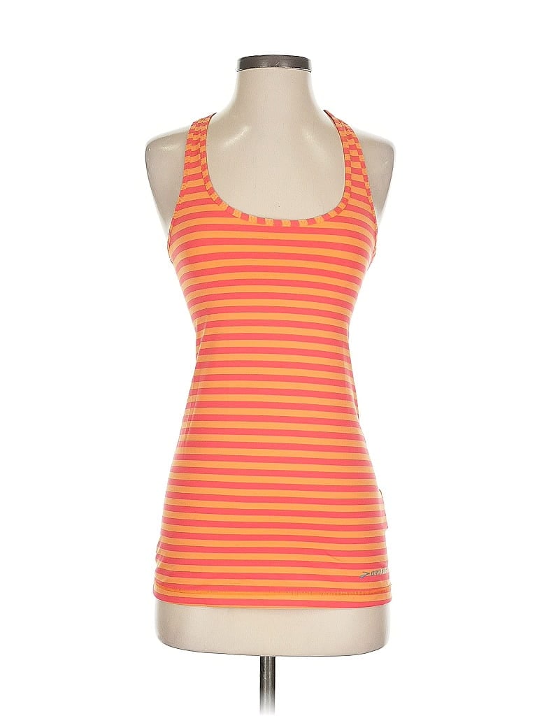 Pre-owned Brooks Tank Top Orange Halter Neckline Tops