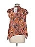 Chufy 100% Viscose Paisley Orange Short Sleeve Blouse Size M - photo 2