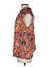 Chufy 100% Viscose Paisley Orange Short Sleeve Blouse Size M - photo 5