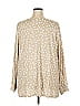 Belle By Kim Gravel Polka Dots Tan Long Sleeve Blouse Size 4X - photo 2