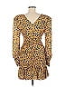 Nicholas 100% Silk Animal Print Brown Tan Cocktail Dress Size 2 - photo 2