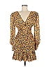 Nicholas 100% Silk Animal Print Brown Tan Cocktail Dress Size 2 - photo 1
