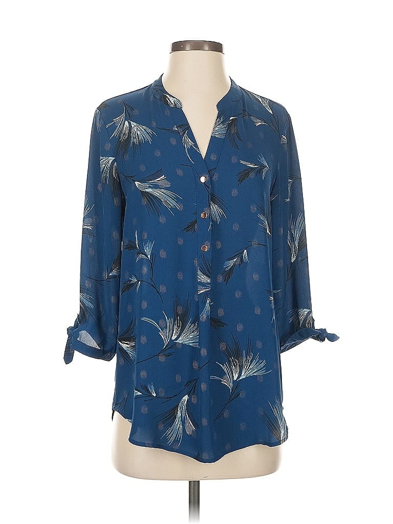 Pre-owned Ivanka Trump 3/4 Sleeve Blouse In Blue