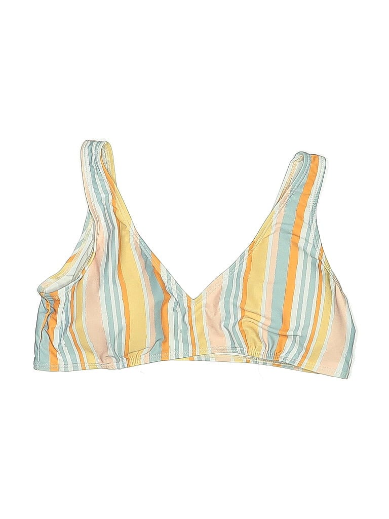 Pre-owned Unbranded Swimsuit Top Pink Stripes Pattern Swimwear