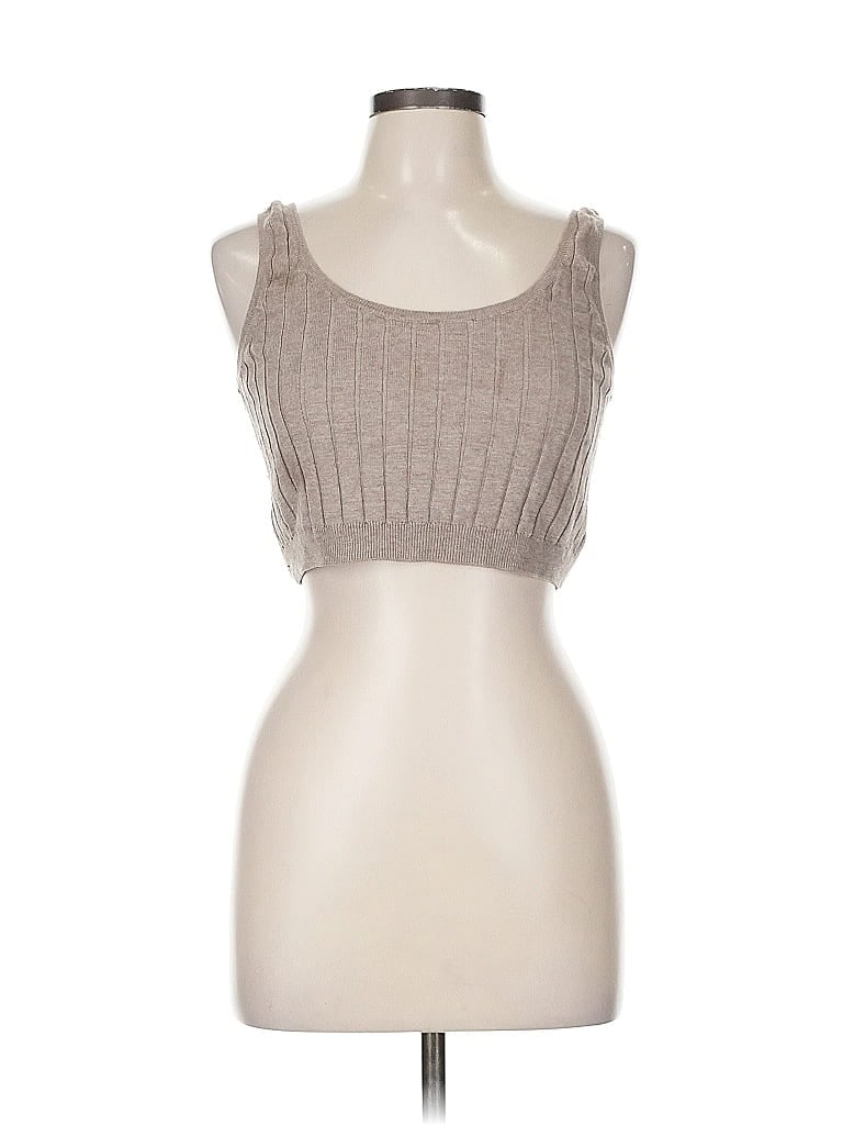 Pre-owned H&m Tube Top Tan Strapless Neckline Tops In Brown