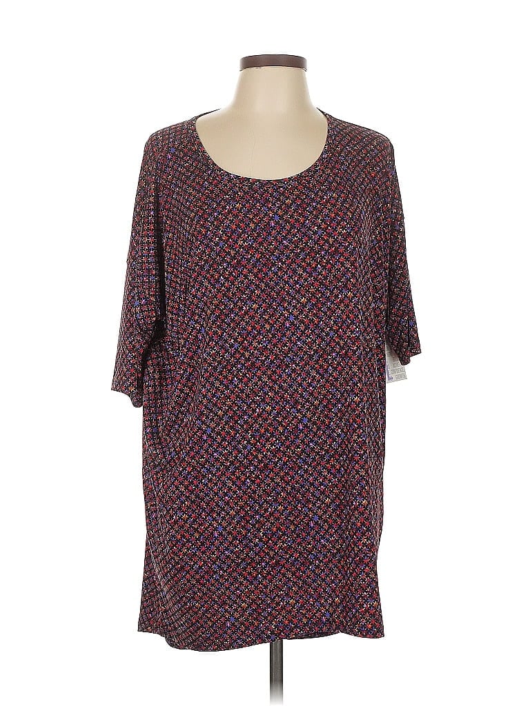 Pre-owned Lularoe Short Sleeve Top Brown Square Neckline Tops