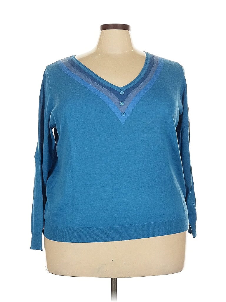 ModCloth Blue Pullover Sweater Size 4X - photo 1