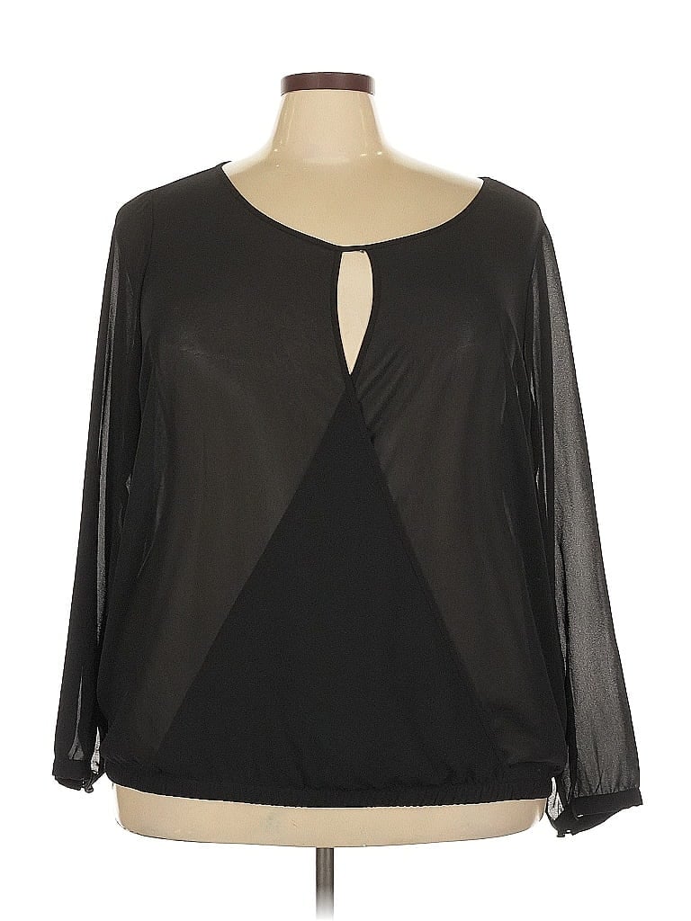 Pre-owned Torrid Long Sleeve Blouse In Black