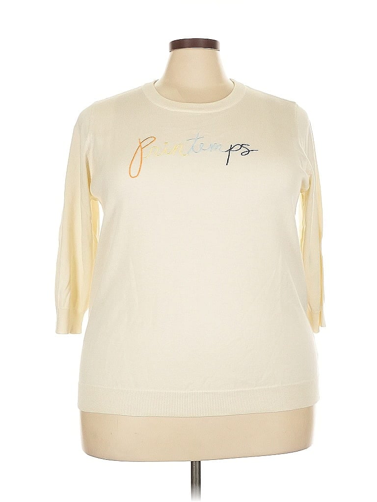 ModCloth Ivory Sweatshirt Size 4X - photo 1