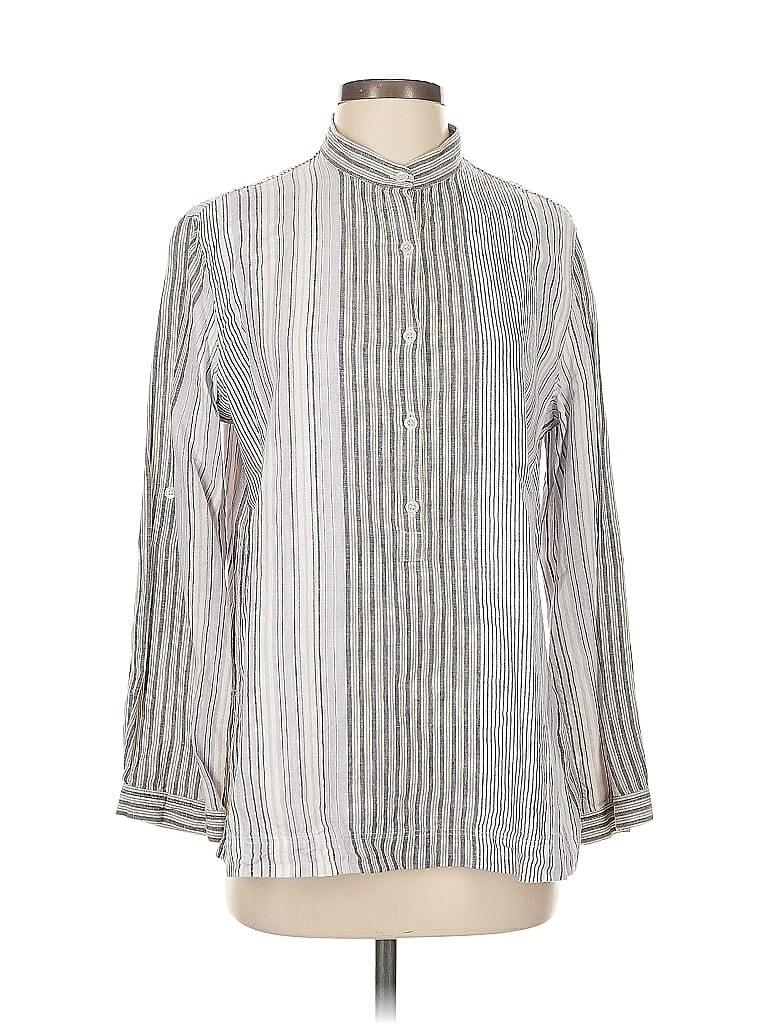 Click to view more detailed imagery on our partner's website Pre-owned Kate Hill Long Sleeve Blouse In Silver