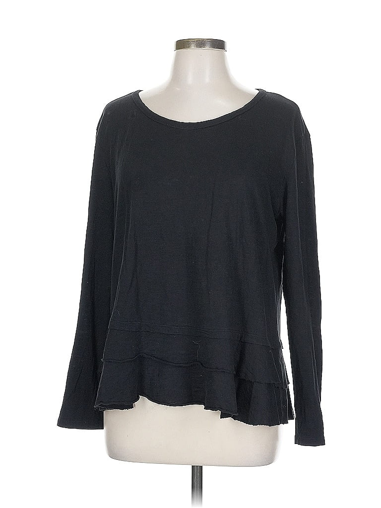 Click to view more detailed imagery on our partner's website Pre-owned Caslon Long Sleeve Top Black Boatneck Tops