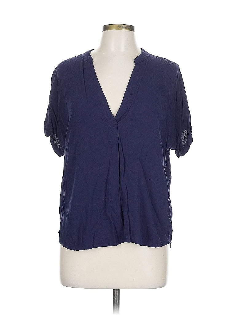 Pre-owned Forever 21 Contemporary Short Sleeve Blouse In Blue