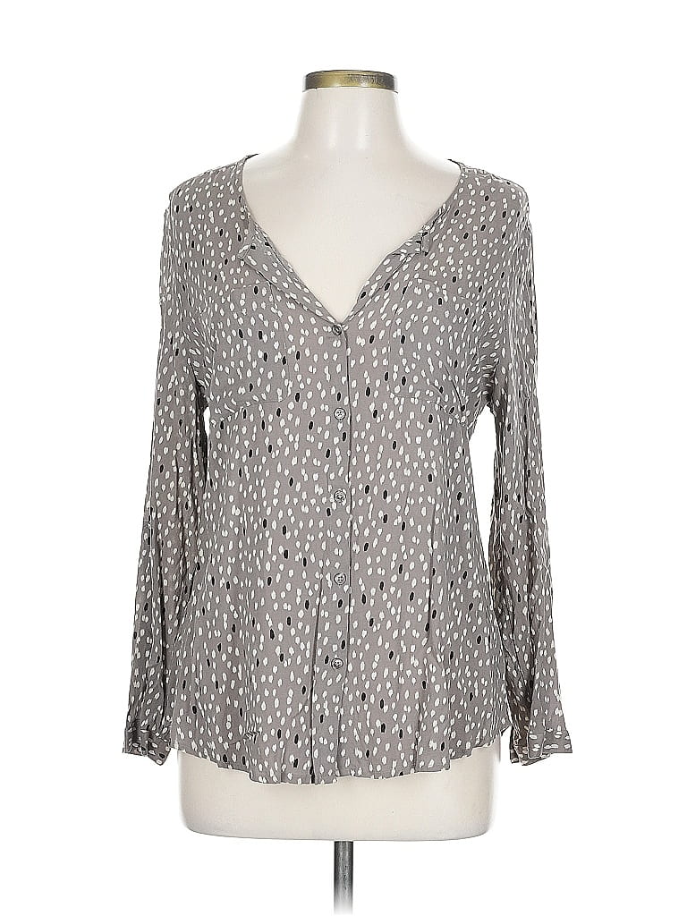 Pre-owned Old Navy Long Sleeve Blouse In Gray