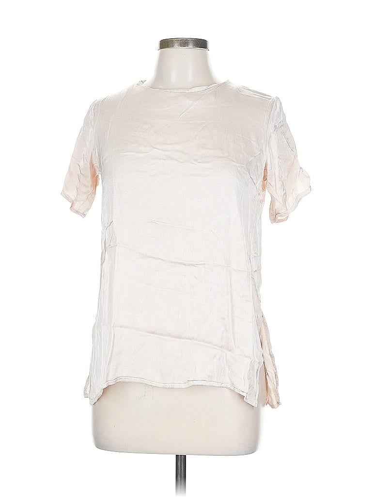 Pre-owned Lumiere Short Sleeve Blouse In White