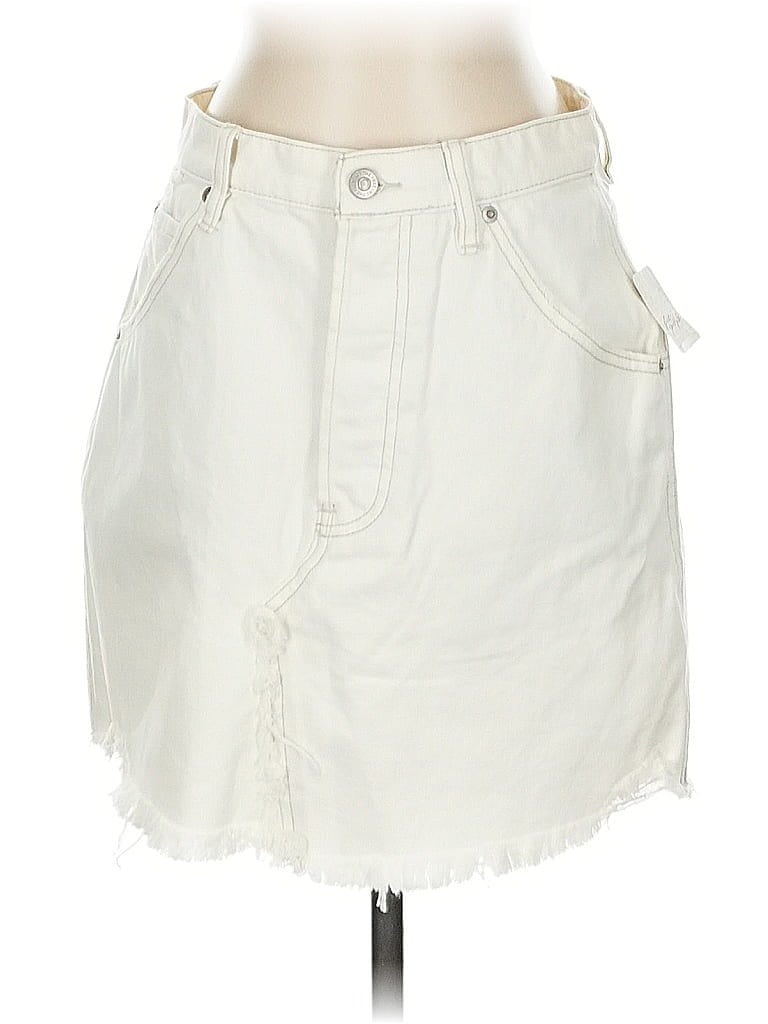 Pre-owned We The Free Denim Skirt In White