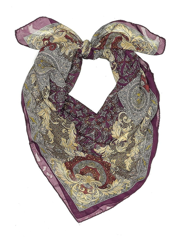 ETRO 100% Silk Paisley Burgundy Purple Silk Scarf One size - photo 1