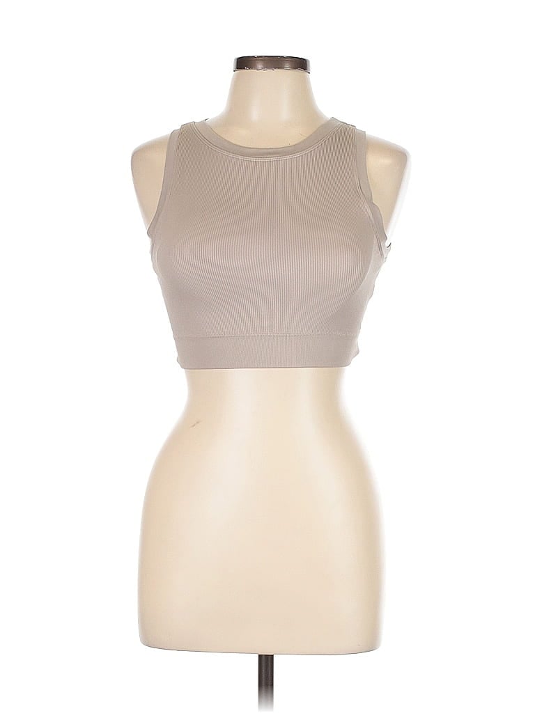 PRO-FIT Pre-owned Tank Top Tan Halter Neckline Tops In Brown
