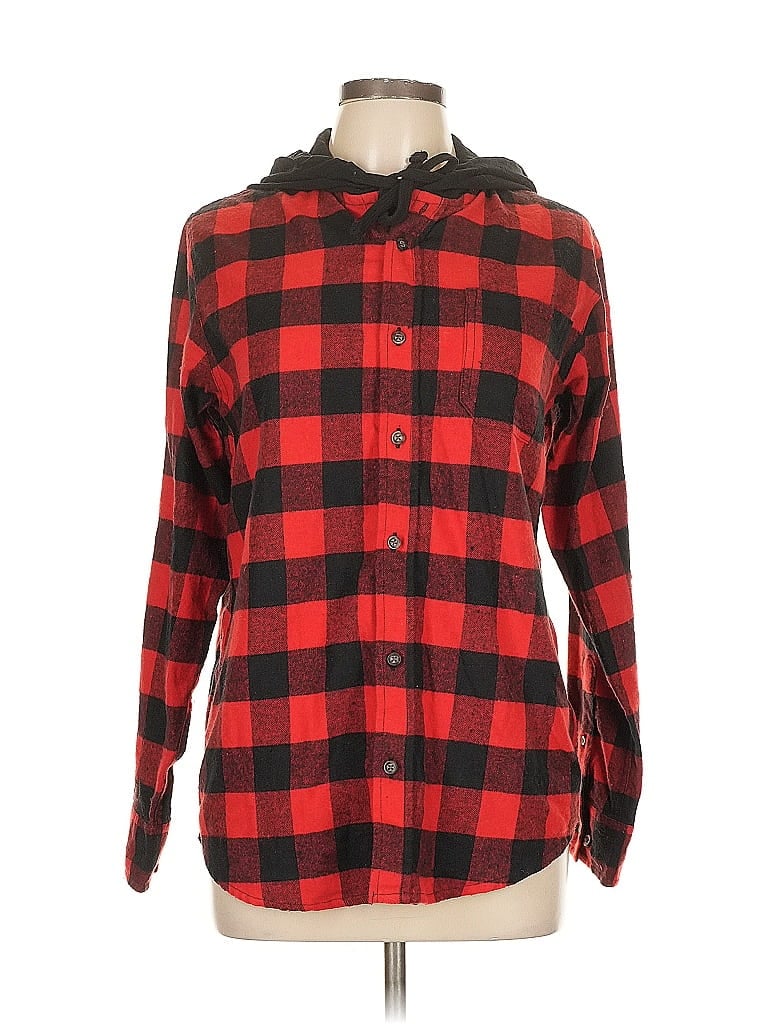 Pre-owned Assorted Brands Long Sleeve Button Down Shirt In Red