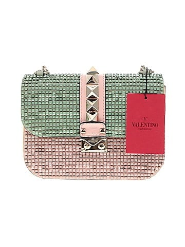 Valentino Garavani Leather Bead and Crystal Rockstud Glam Lock Mini Flap Bag (view 1)