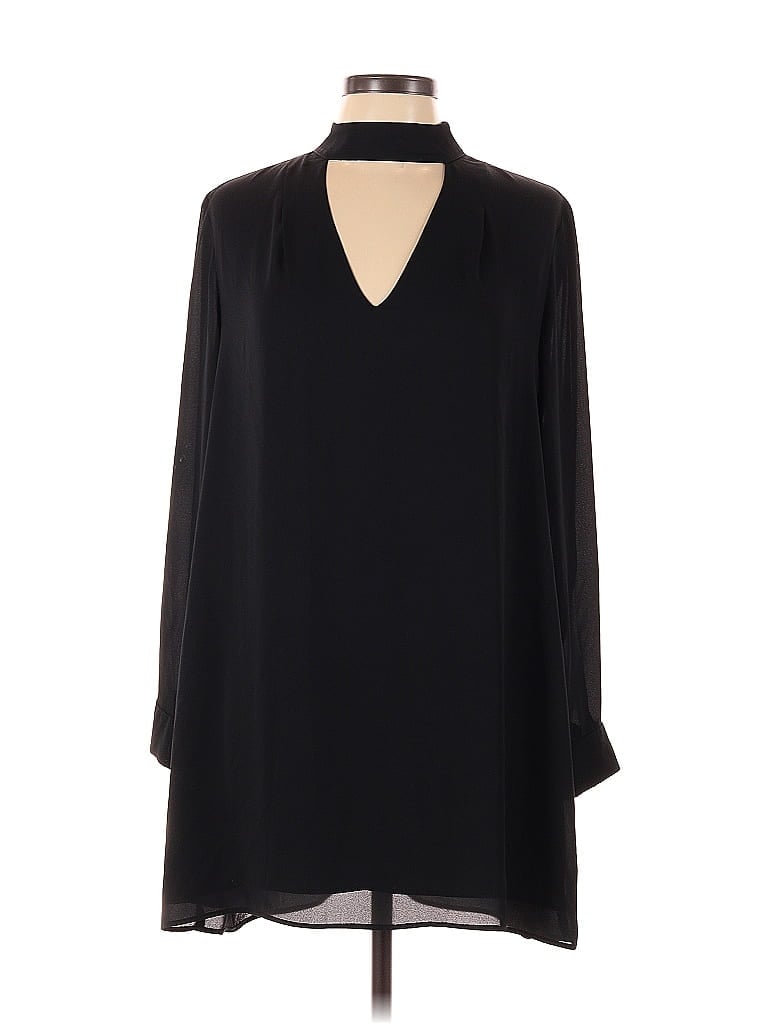 Pre-owned Krisa Long Sleeve Blouse In Black