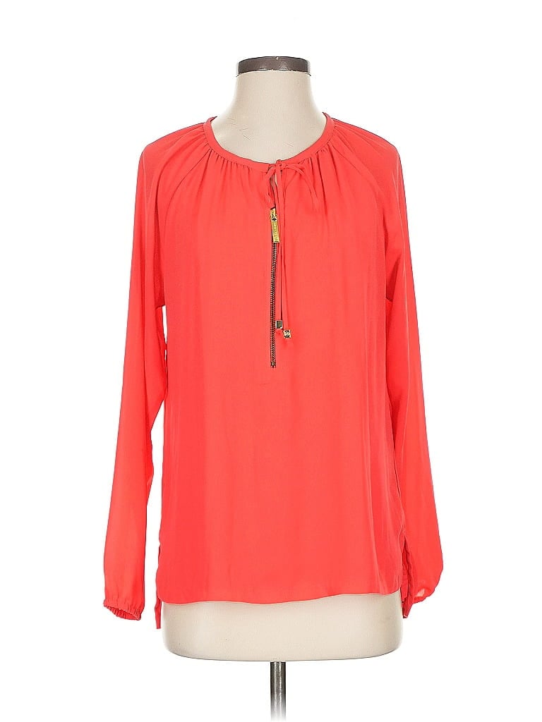 Pre-owned Michael Michael Kors Long Sleeve Blouse In Orange