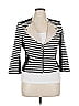 White House Black Market Stripes White Blazer Size 14 - photo 1