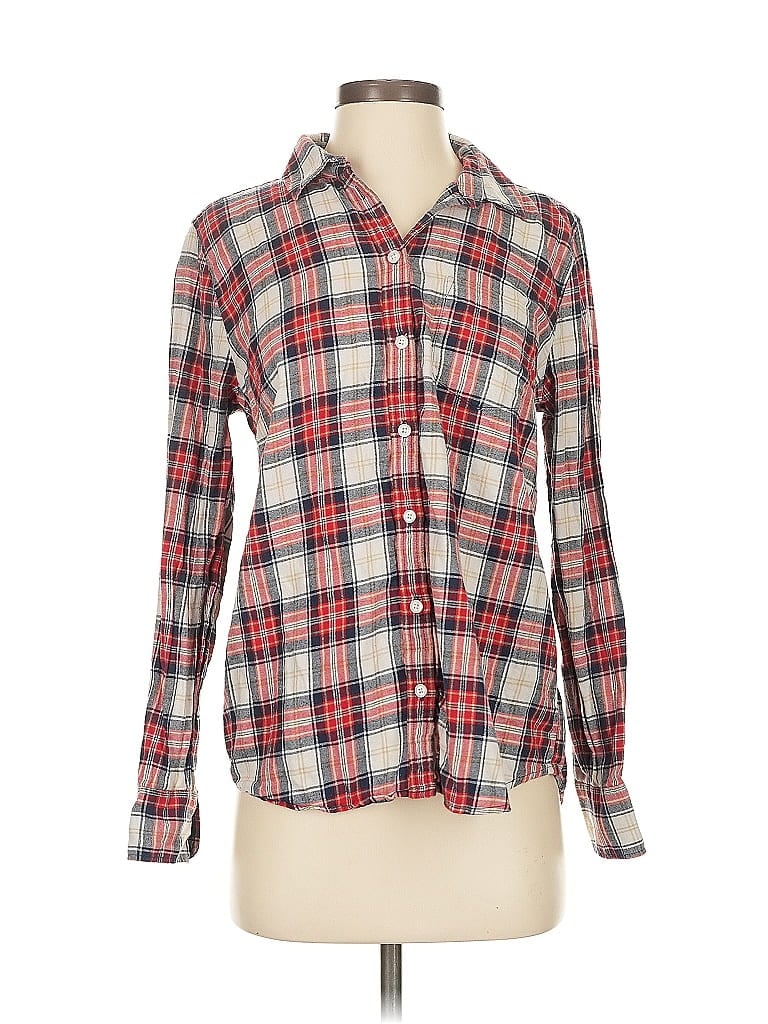 Pre-owned J.crew Factory Store Long Sleeve Button Down Shirt In Red