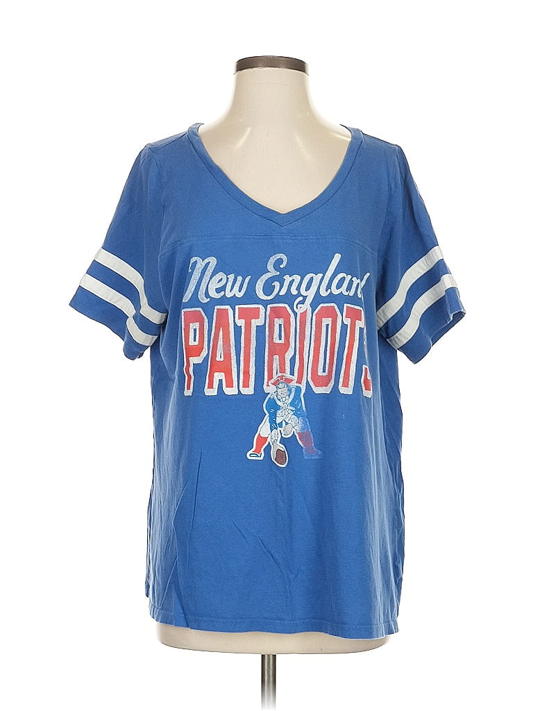 Click to view more detailed imagery on our partner's website Pre-owned Junk Food Short Sleeve Top Blue Scoop Neck Tops