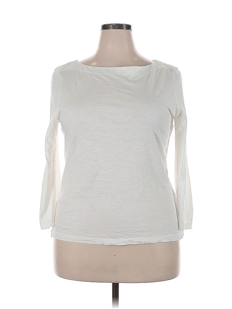 Pre-owned Ann Taylor Loft Outlet 3/4 Sleeve T-shirt In White